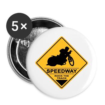 Speedway - Buttons groß 56 mm (5er Pack) - Weiß - Vorne