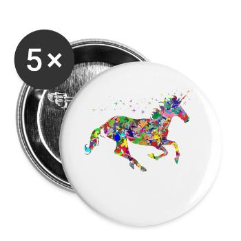 UNICORN Colorful - Buttons large 2.2''/56 mm (5-pack) - white - Front