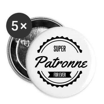 super patronne chef - Lot de 5 grands badges (56 mm) - blanc - Devant