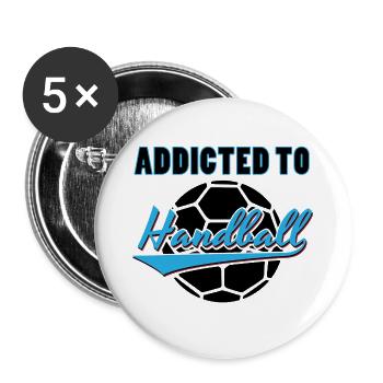 Handball Handbälle Handballer Sport Geschenkidee - Buttons groß 56 mm (5er Pack) - Weiß - Vorne