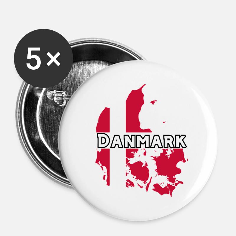 Danmark - Buttons large 2.2''/56 mm (5-pack) - white