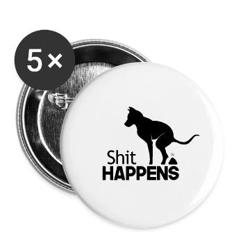 Ça arrive, chien drôle, - Lot de 5 grands badges (56 mm) - blanc - Devant