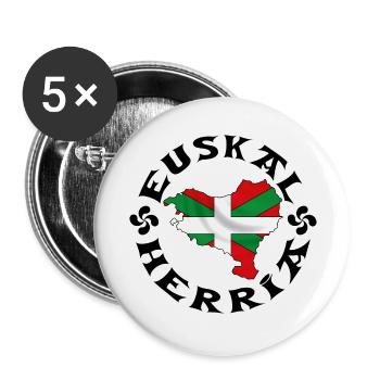 Euskal Herria - Pays Basque - Lot de 5 grands badges (56 mm) - blanc - Devant