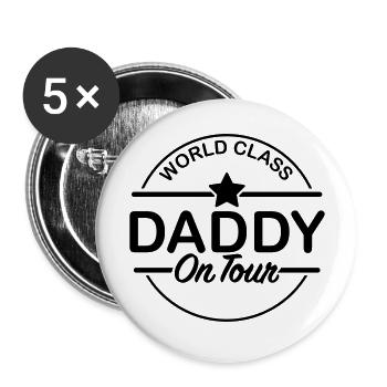 world_class_daddy_on_tour_f1 - Buttons groß 56 mm (5er Pack) - Weiß - Vorne