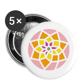 mandala - Buttons large 2.2''/56 mm (5-pack) - white - Front
