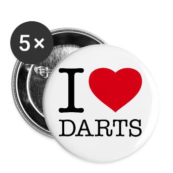 J'AIME LES DARTS - Lot de 5 grands badges (56 mm) - blanc - Devant
