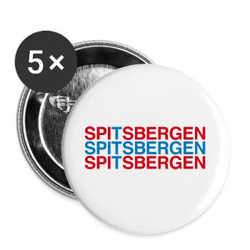 Spitsbergen Norwegian Flag - Norway - Buttons large 2.2''/56 mm (5-pack) - white - Front