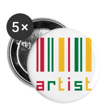 Art / Artiste / Design / Peinture / Cool / Musique - Lot de 5 grands badges (56 mm) - blanc - Devant