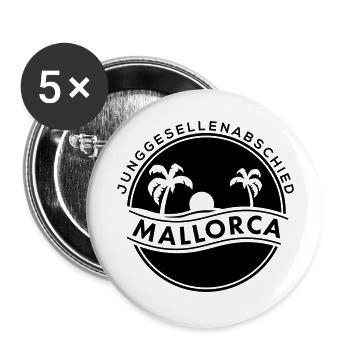 Mallorca - Buttons groß 56 mm (5er Pack) - Weiß - Vorne