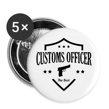 Customs Officer / Police / Douanier / Zollbeamter - Buttons large 2.2''/56 mm (5-pack) - white - Front