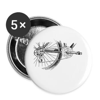 roue - Lot de 5 grands badges (56 mm) - blanc - Devant