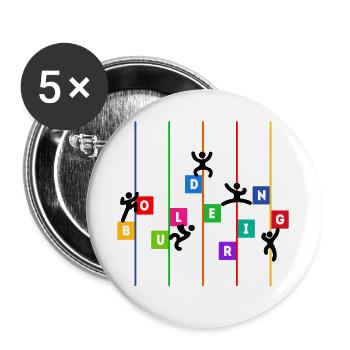 Rocher escalade alpinisme rocher sport amusant - Lot de 5 grands badges (56 mm) - blanc - Devant