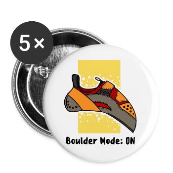 Boulder Boulderer escalade escalade escalade sports de montagne - Lot de 5 grands badges (56 mm) - blanc - Devant