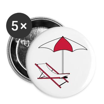 umbrella parasol deckchair beach chair holiday - Buttons large 2.2''/56 mm (5-pack) - white - Front