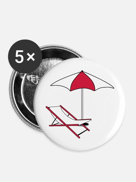 umbrella parasol deckchair beach chair holiday - Buttons large 2.2''/56 mm (5-pack) - white