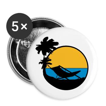 palmen sun silhouette lounge chair beach chair url - Buttons large 2.2''/56 mm (5-pack) - white - Front