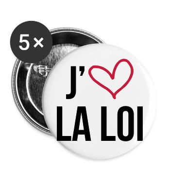 Avocat / Avocate / Justice / Tribunal / Police - Lot de 5 grands badges (56 mm) - blanc - Devant