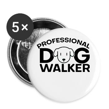 Dog Walkers - Buttons large 2.2''/56 mm (5-pack) - white - Front