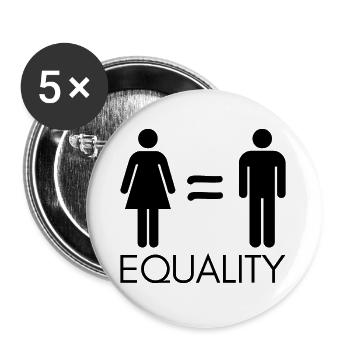Equality Rights Feminist Gift - Buttons large 2.2''/56 mm (5-pack) - white - Front