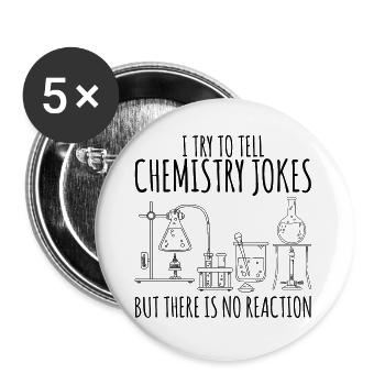 Flacon de laboratoire de chimie disant cadeau - Lot de 5 grands badges (56 mm) - blanc - Devant