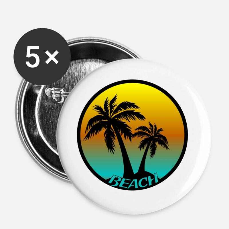 Beach Beach Beach - Buttons large 2.2''/56 mm (5-pack) - white