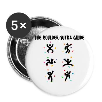 Boulder Climbing Mountaineering Funny Saying Humor - Buttons large 2.2''/56 mm (5-pack) - white - Front