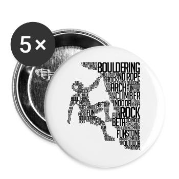 Boulder Climbing Mountaineering Rock climbing Saying - Buttons large 2.2''/56 mm (5-pack) - white - Front