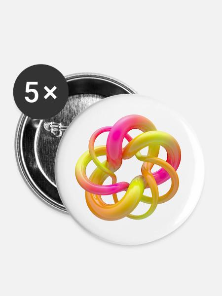 Bonbon-Knoten - Buttons groß 56 mm (5er Pack) - Weiß