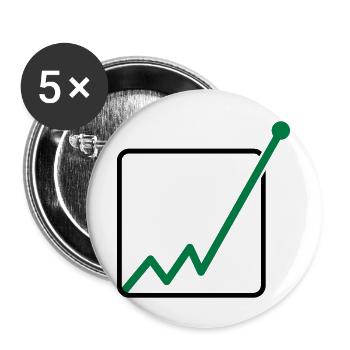 gewinn durch die decke linie diagramm pfeil aufste - Buttons groß 56 mm (5er Pack) - Weiß - Vorne