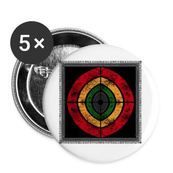 Abstract reggae design in retro colors - Buttons large 2.2''/56 mm (5-pack) - white - Front