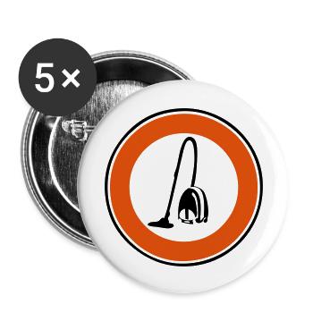 Staubsauger verboten Panel - Buttons groß 56 mm (5er Pack) - Weiß - Vorne