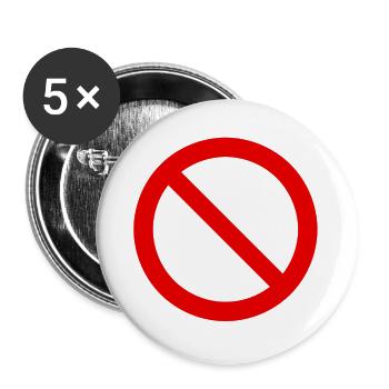 Red Forbidden Symbol Pattern - Buttons large 2.2''/56 mm (5-pack) - white - Front