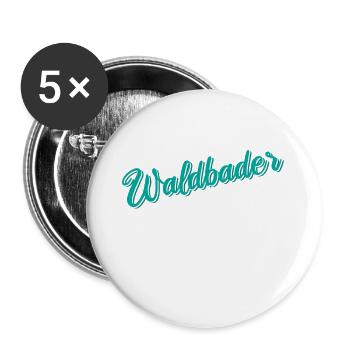 Waldbader Wald Waldbaden Bäume Natur Geschenk - Buttons groß 56 mm (5er Pack) - Weiß - Vorne