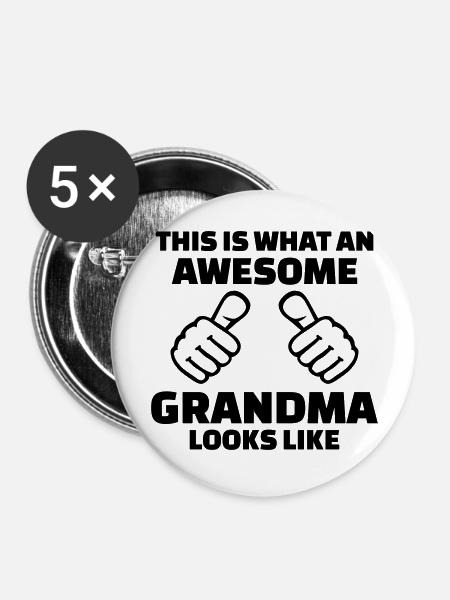Oma - Buttons groß 56 mm (5er Pack) - Weiß