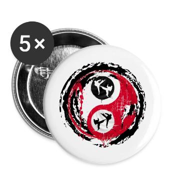 martial arts 04 - Lot de 5 grands badges (56 mm) - blanc - Devant