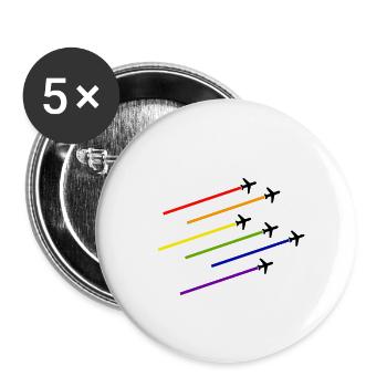 LGBT Cabin Crew Aviation CSDGay Pride - Buttons groß 56 mm (5er Pack) - Weiß - Vorne