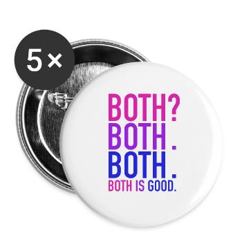 Bisexuel LGBT deux fierté gaie CSD amour amour - Lot de 5 grands badges (56 mm) - blanc - Devant