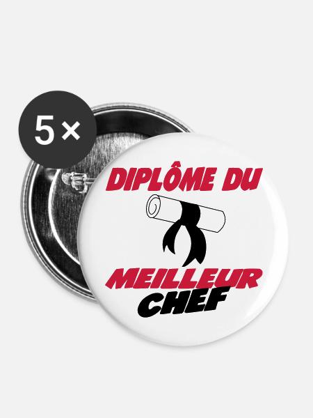 Diplôme du meilleur chef 222 - Buttons large 2.2''/56 mm (5-pack) - white