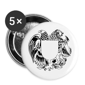 Adler und Löwe mit Schild - Lot de 5 grands badges (56 mm) - blanc - Devant