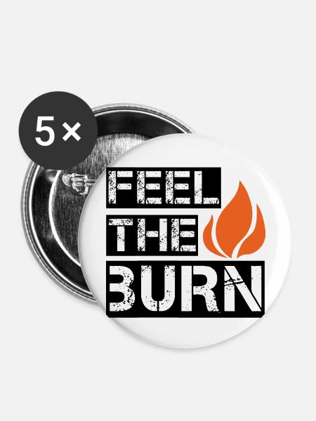 Burn - Buttons groß 56 mm (5er Pack) - Weiß