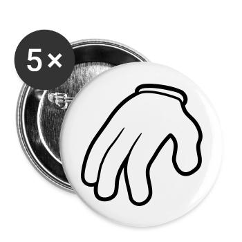 handschuh cartoon hand arme clipart ohne koerper c - Buttons groß 56 mm (5er Pack) - Weiß - Vorne