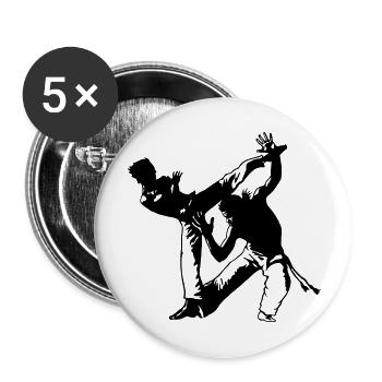 capoiera_duo_av2 - Buttons large 2.2''/56 mm (5-pack) - white - Front