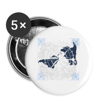 Compass Navigation Sample Gift Gift Idea - Buttons large 2.2''/56 mm (5-pack) - white - Front