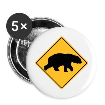 Polar Bear Road Sign - Buttons groß 56 mm (5er Pack) - Weiß - Vorne