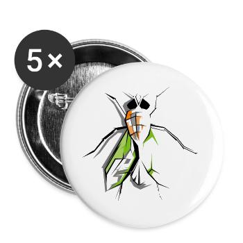 Fliege Illustration Kunst Symbol SKizze Zeichnung - Buttons groß 56 mm (5er Pack) - Weiß - Vorne