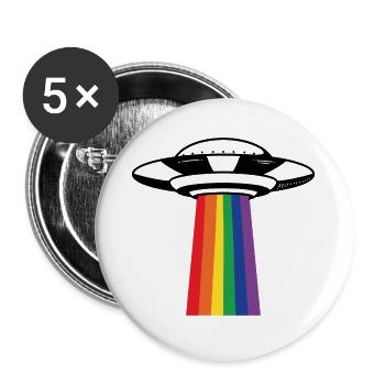 UFO lgbt human rights gift - Buttons large 2.2''/56 mm (5-pack) - white - Front