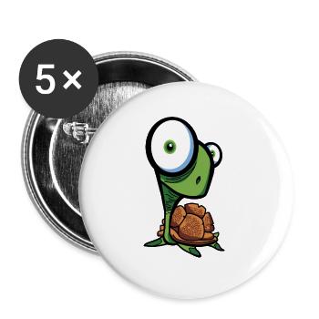 Schildkroete - Buttons groß 56 mm (5er Pack) - Weiß - Vorne