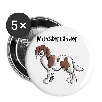 Süßer Münsterländer - Buttons groß 56 mm (5er Pack) - Weiß - Vorne