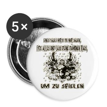 Dämon raus lassen - Buttons groß 56 mm (5er Pack) - Weiß - Vorne