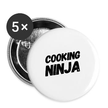 Witziges Shirt für Köche | Koch Kochen Geschenke - Buttons groß 56 mm (5er Pack) - Weiß - Vorne